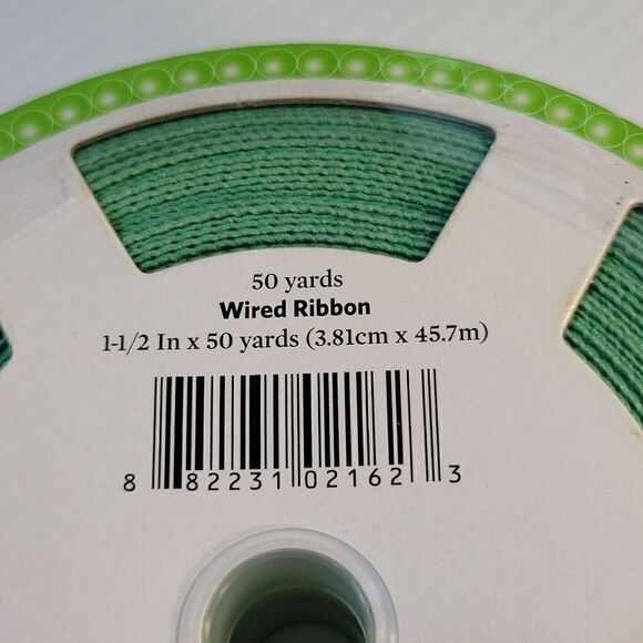 New Wired Designer Ribbon Green White Chevron - Picture 4 of 4